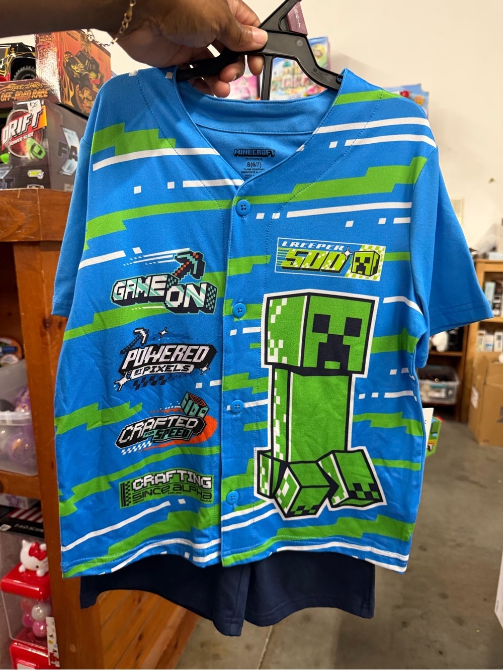 Kids Minecraft pajama set shorts